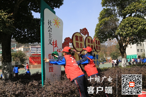 学生志愿者齐力美化环境