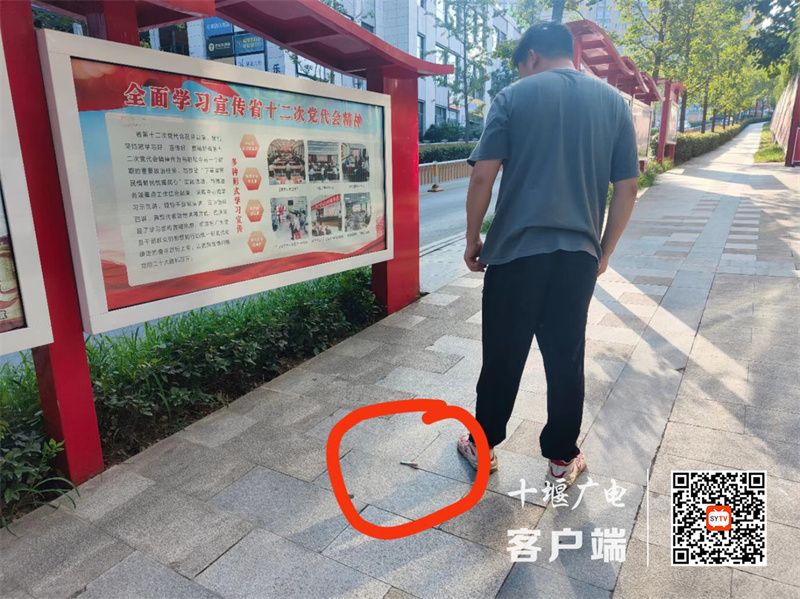 汉江路街道大院内存在乱丢烟头的不文明行为