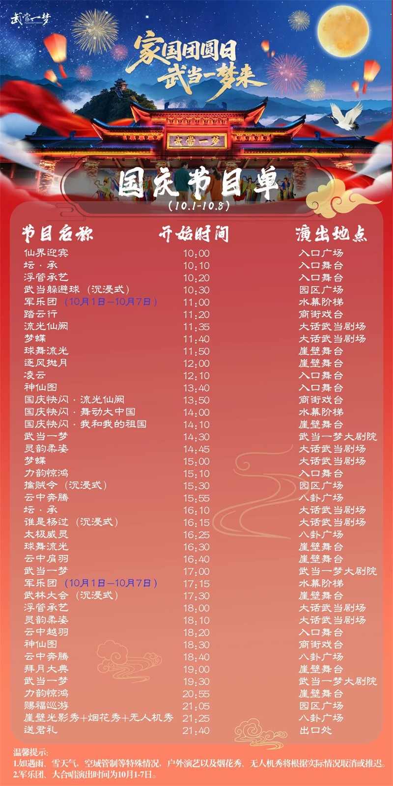 国庆节目单