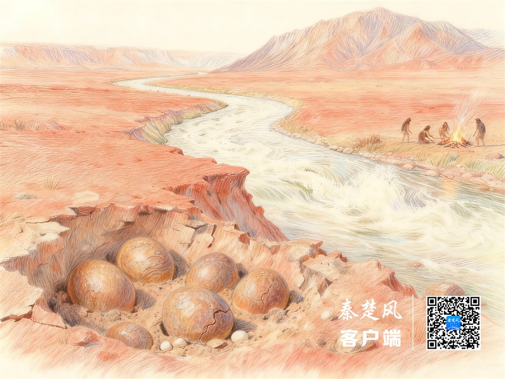 百万年前古汉江流经青龙山地区想象复原图