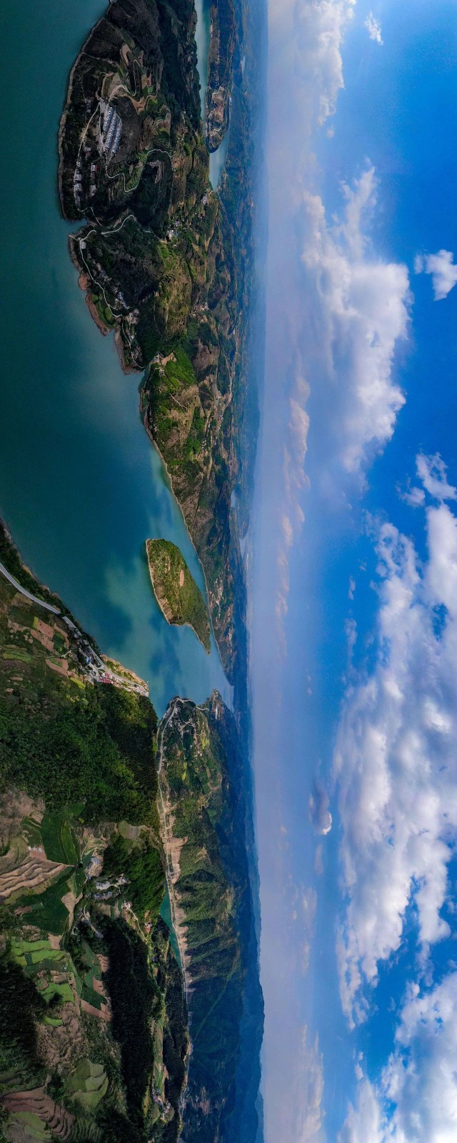 郧阳境内汉江全域全景图!